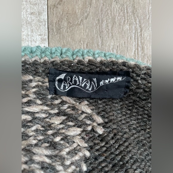 Vintage, swirl design, thick, wool cardigan / sweater. (Brand is caravan.) - Picture 3 of 3